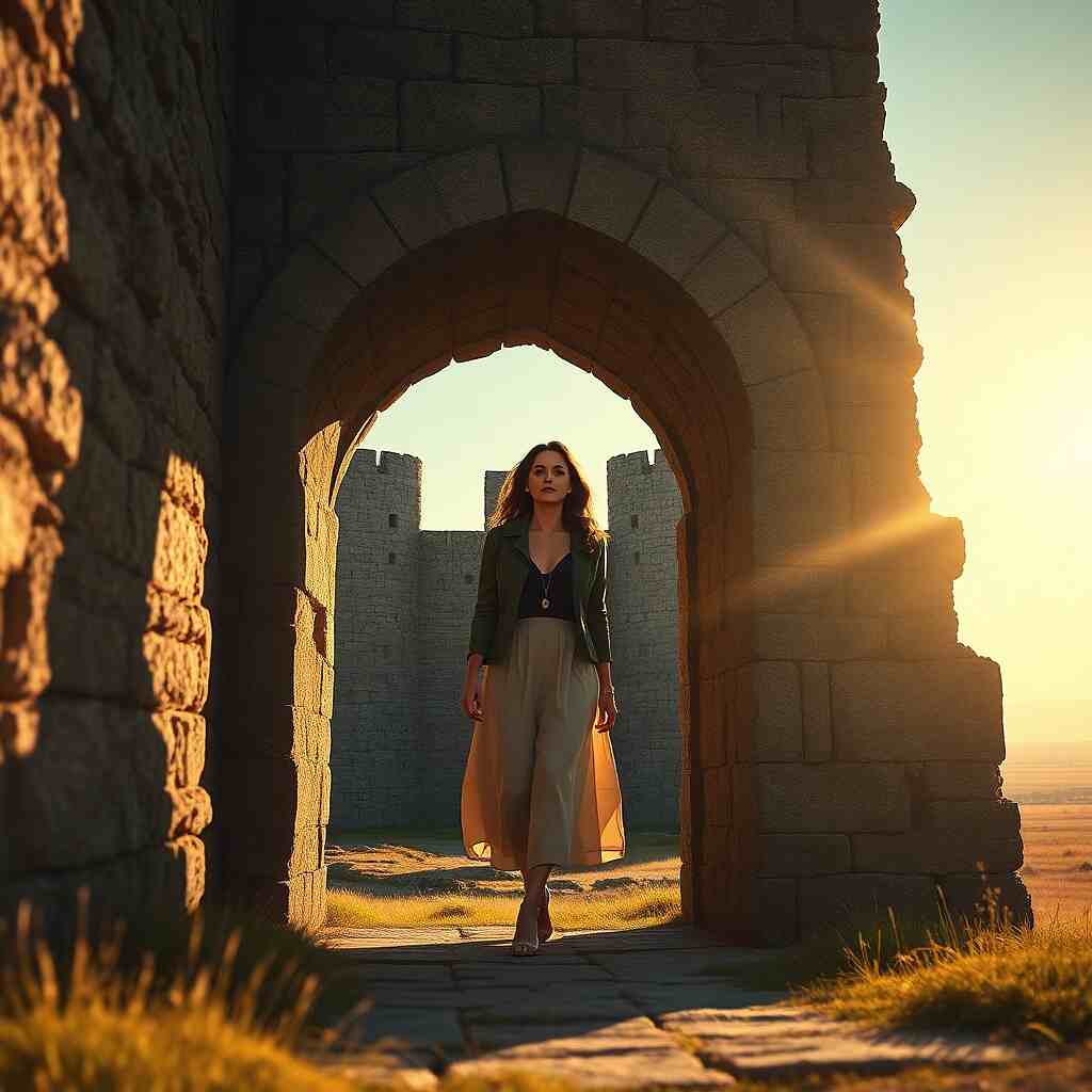 Time of Turnaround- The woman emerges from the fortress into the light, symbolizing a time of upheaval.
