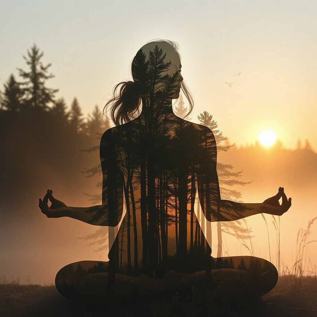 I Am Changing-A woman relaxes by meditating.