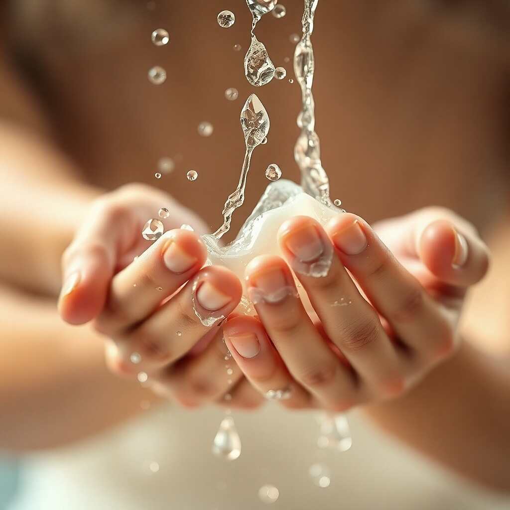 The Gels of My Life: Hands that wash away the past and solidify the future, symbolizing the strength of decision and the purity of a new beginning