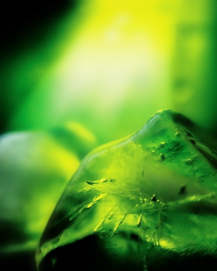 Peridot transformation and cosmic light mineralogy.