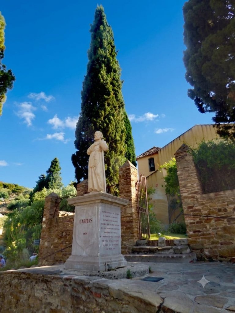 The beautiful Caritas statue in Bormes-les-Mimosas under Azure Equilibrium