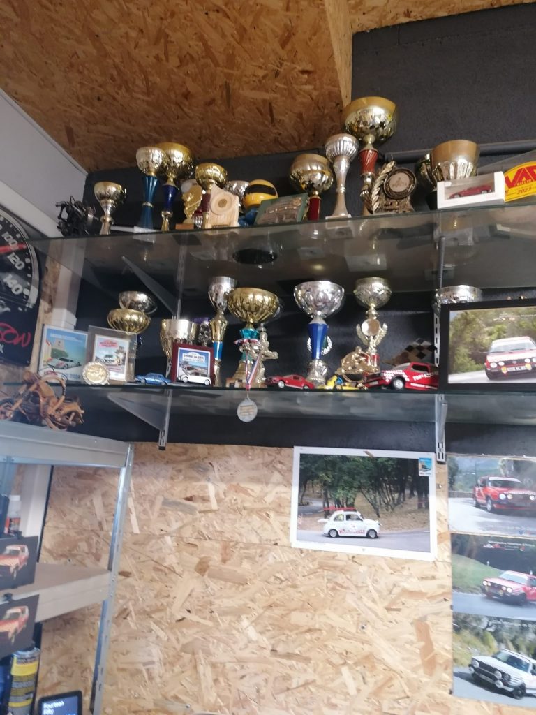 Racing driver trophies in Saint-Tropez workshop Azure Equilibrium