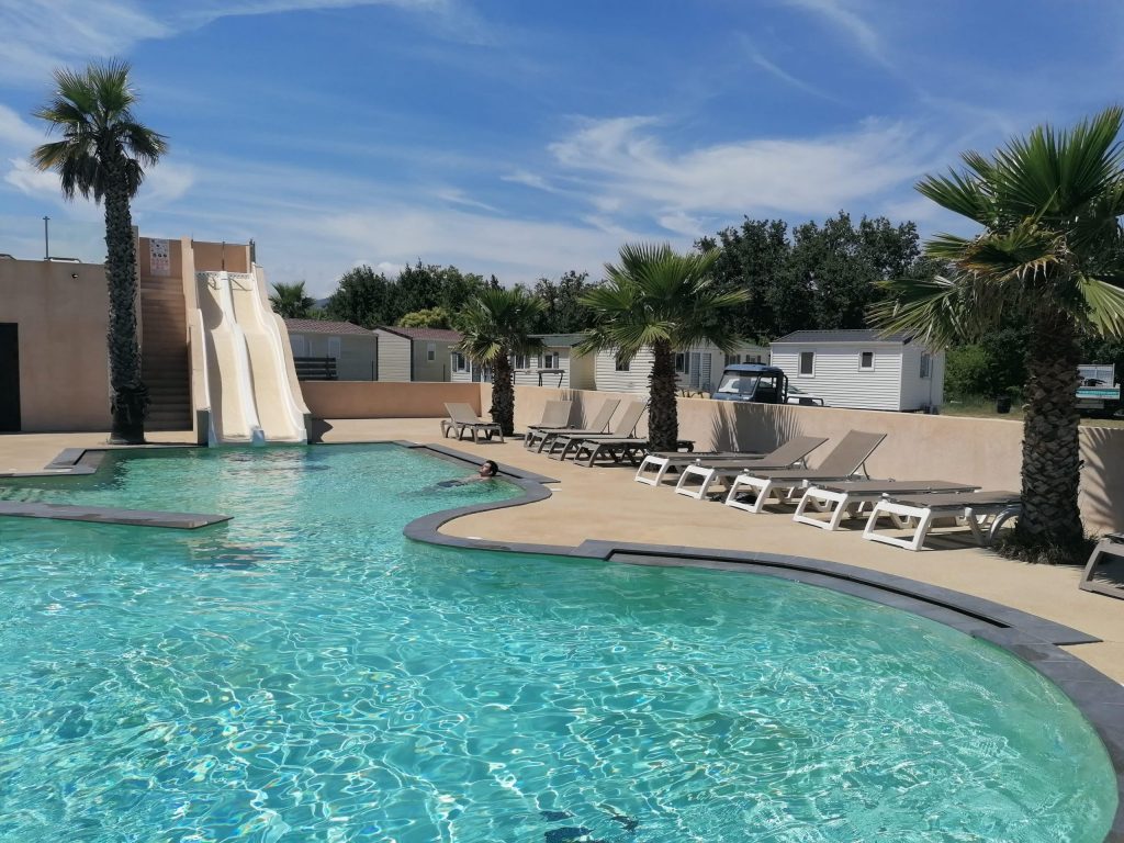 Campsite pool in Saint-Tropez under Azure Equilibrium