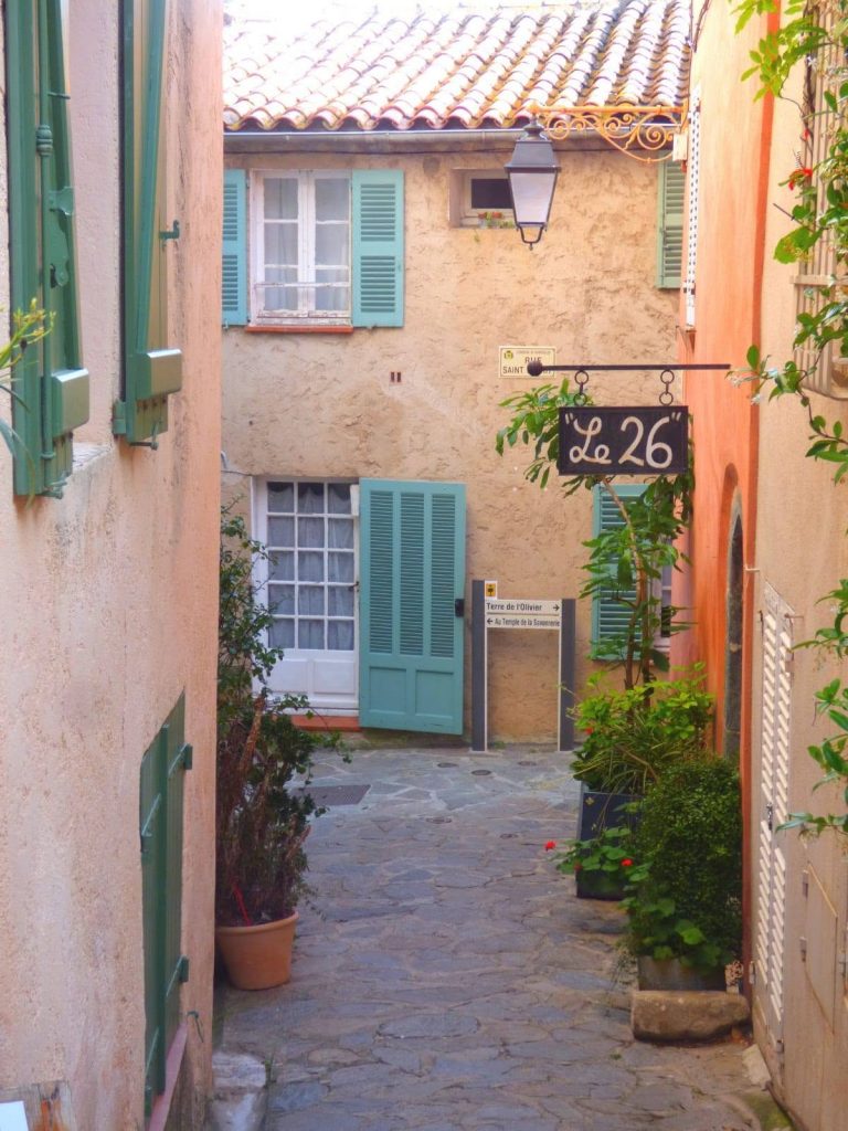 Narrow streets of Ramatuelle decorated with flowers Azure Equilibrium